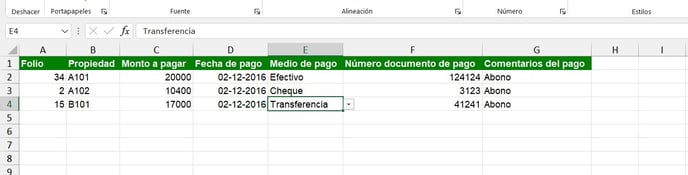 excel de ejemplo recaudacion